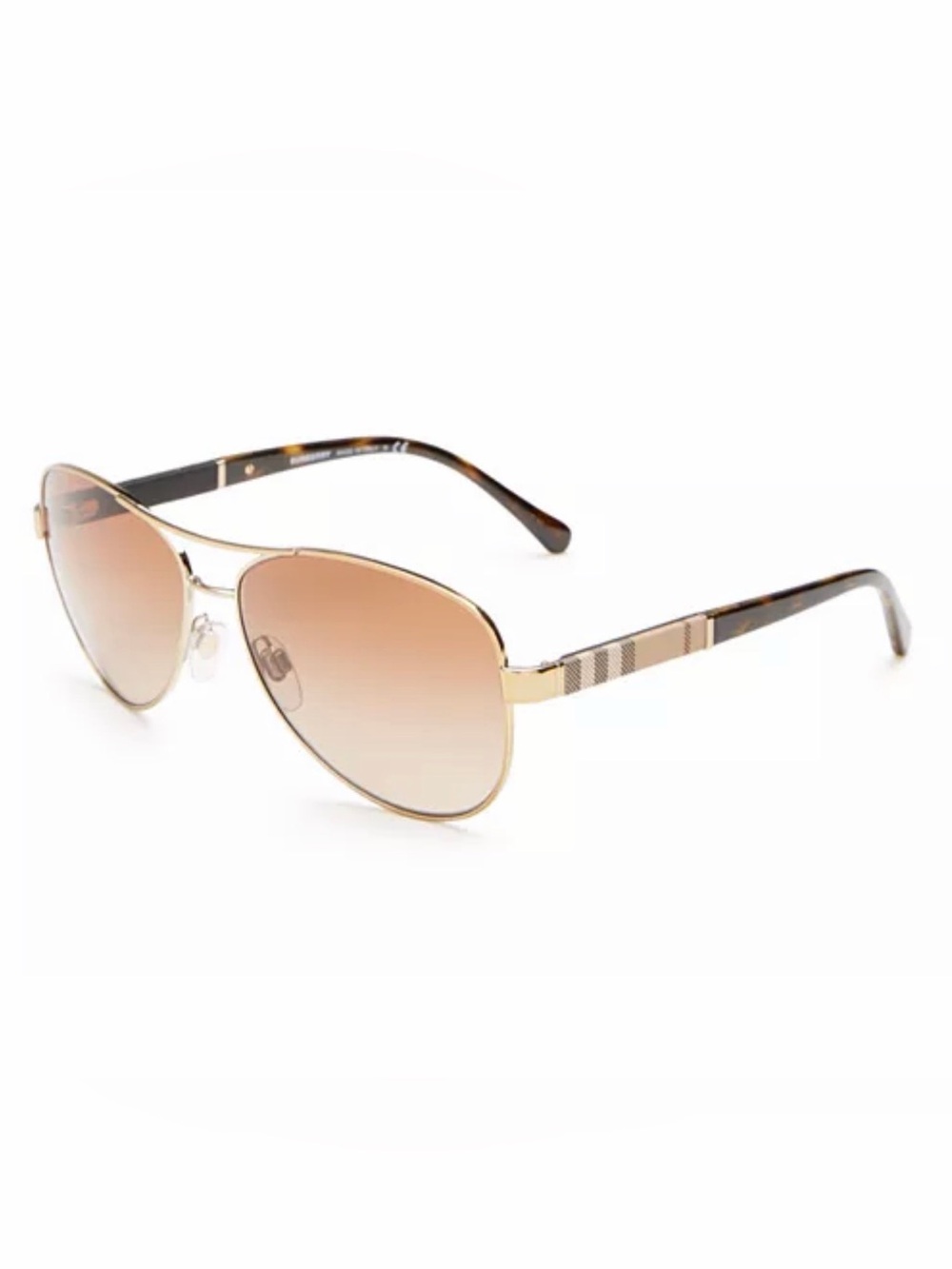 Burberry Rose Gold Aviator Sunglasses Pink Tinted Lenses